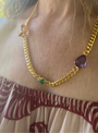 Amethyst & Emerald Candy Necklace