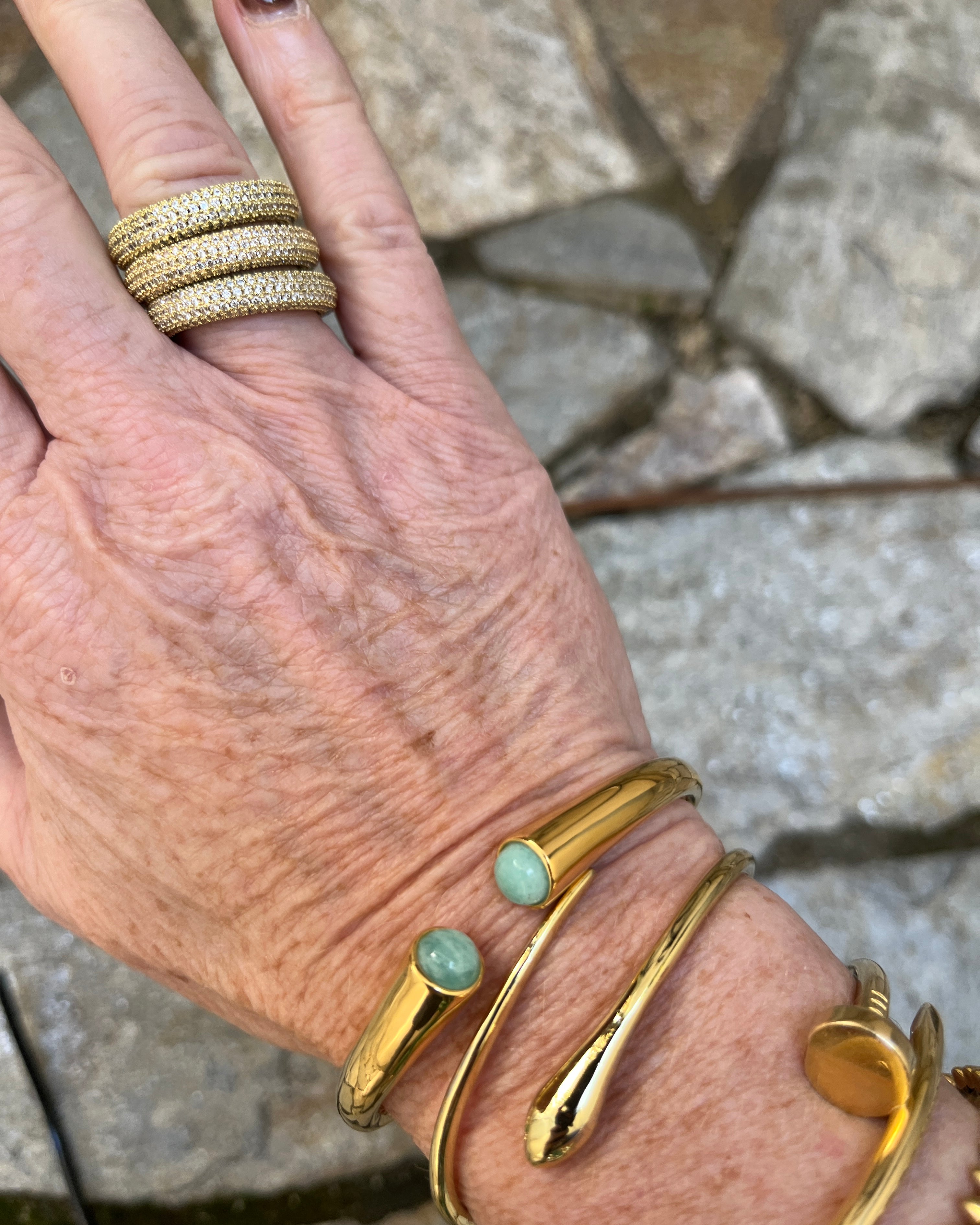 Amazonite Hinged Bracelet