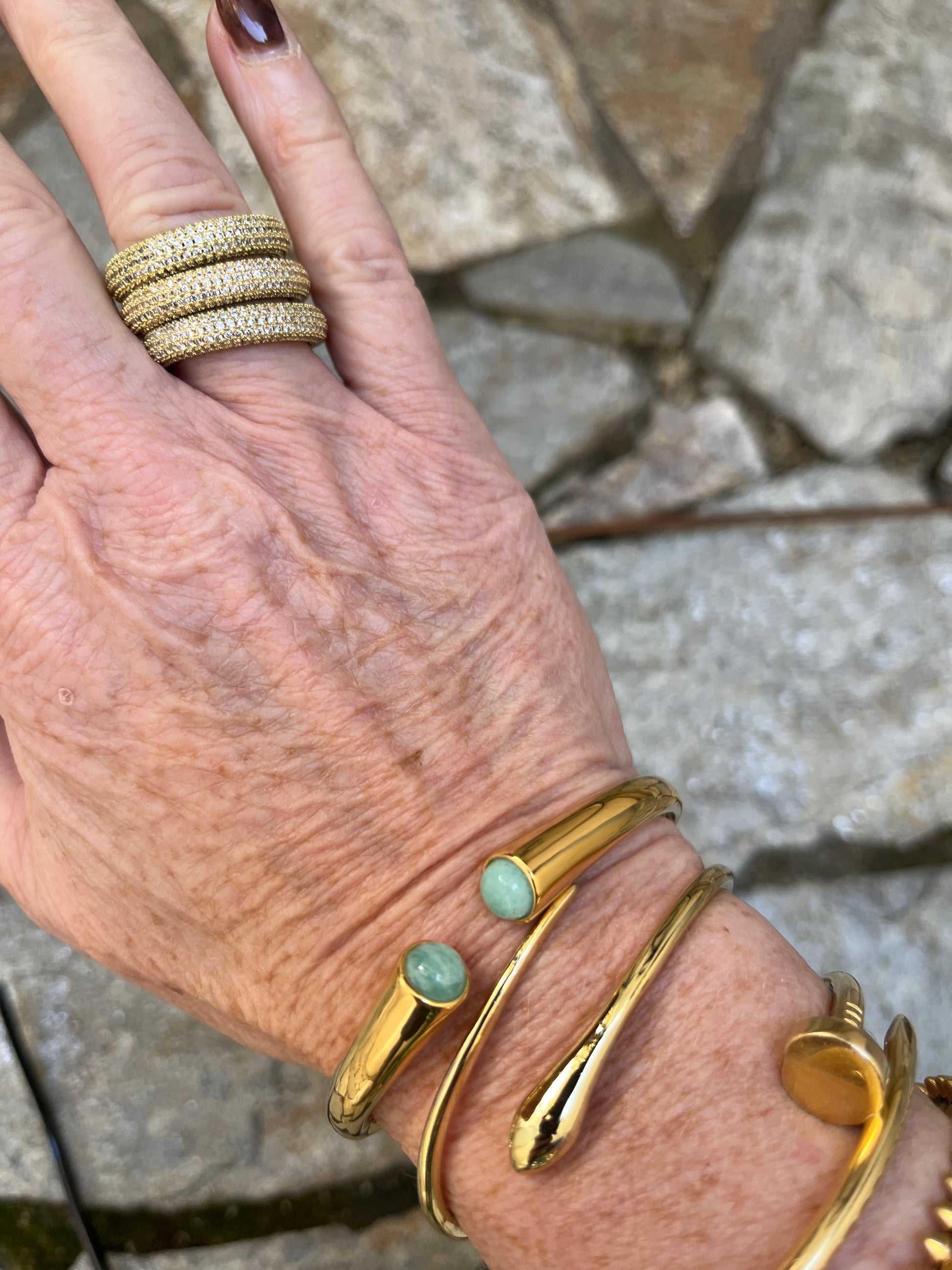 Amazonite Hinged Bracelet