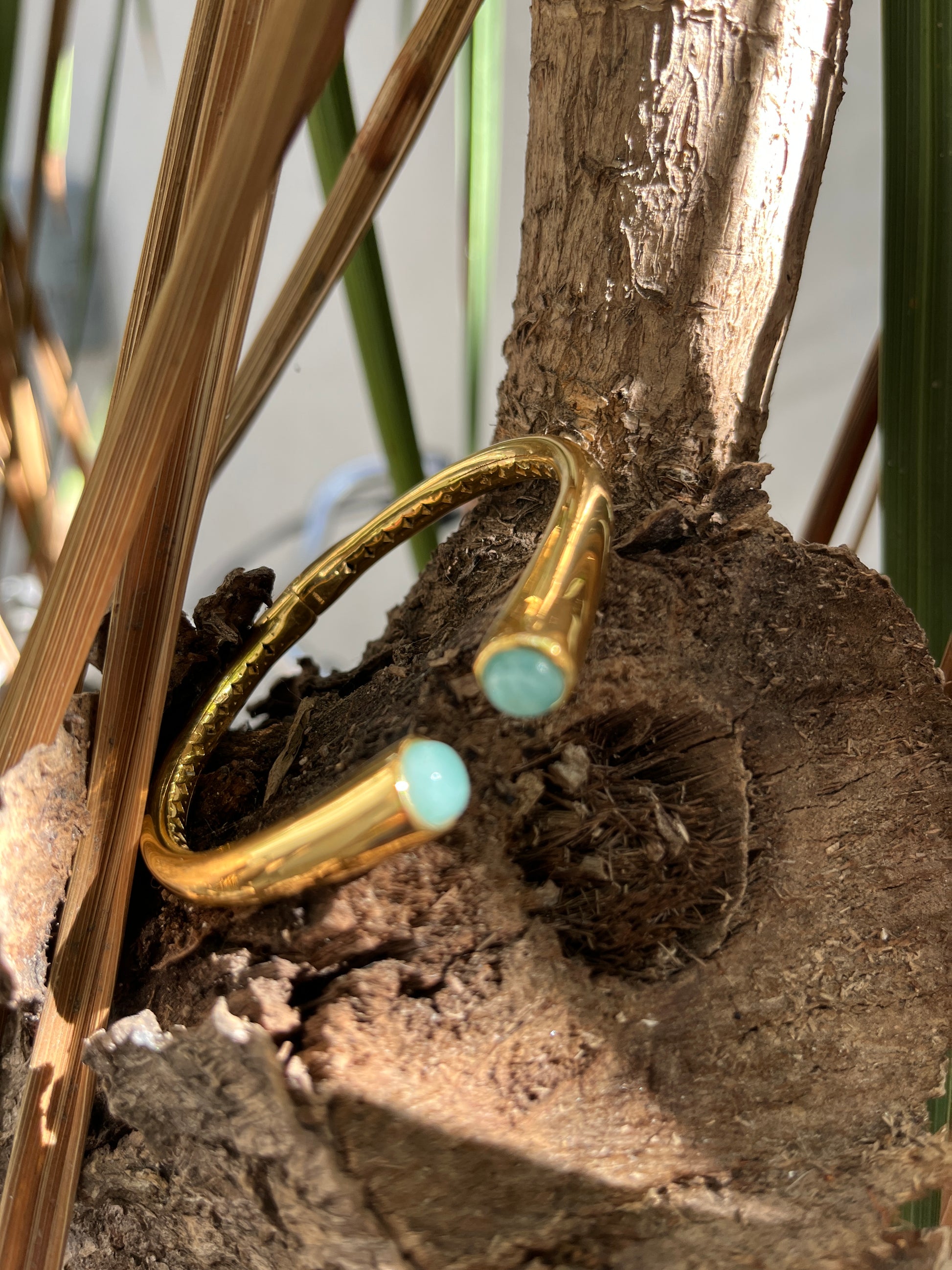Amazonite Hinged Bracelet