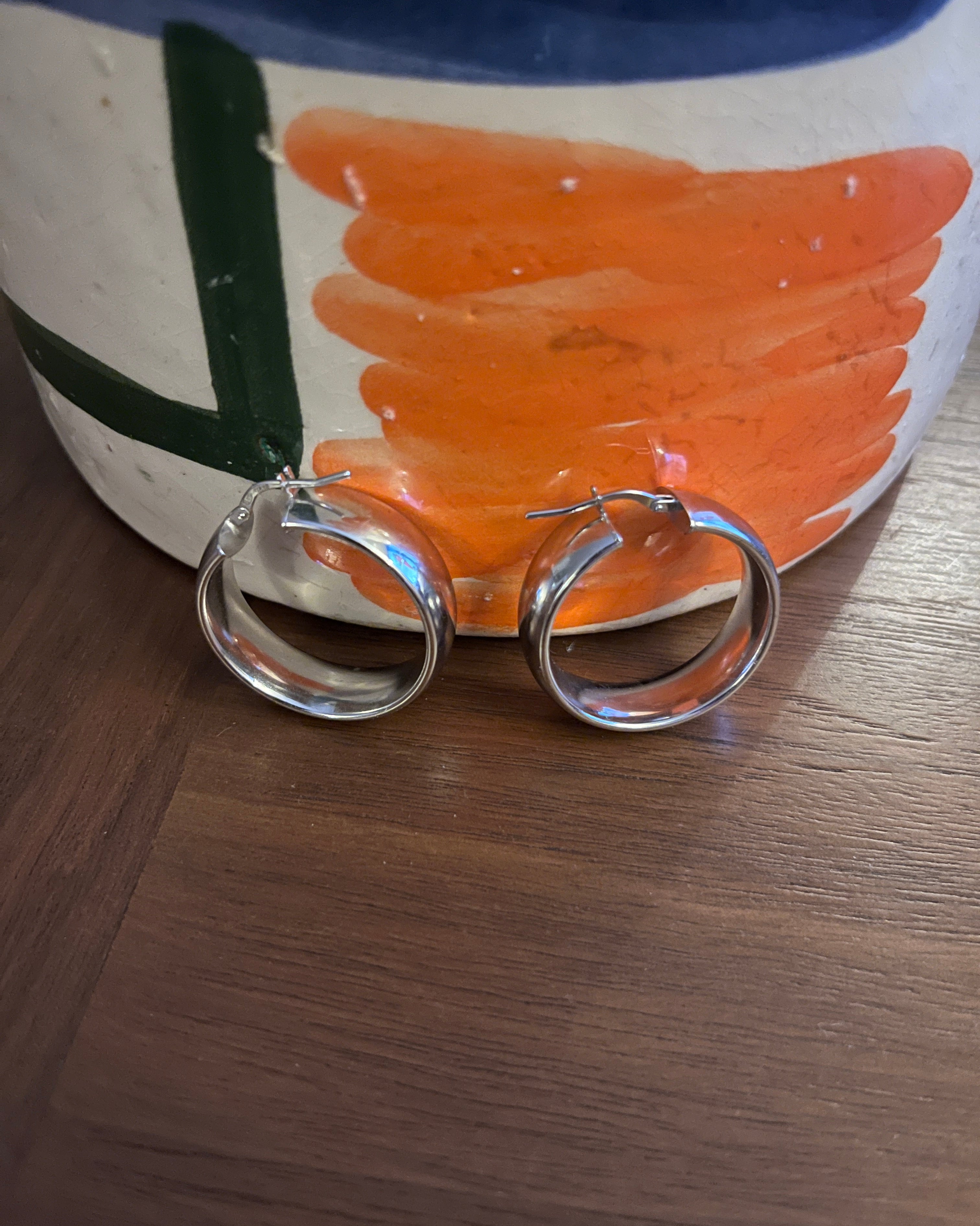 Nonna Hoops in Sterling Silver