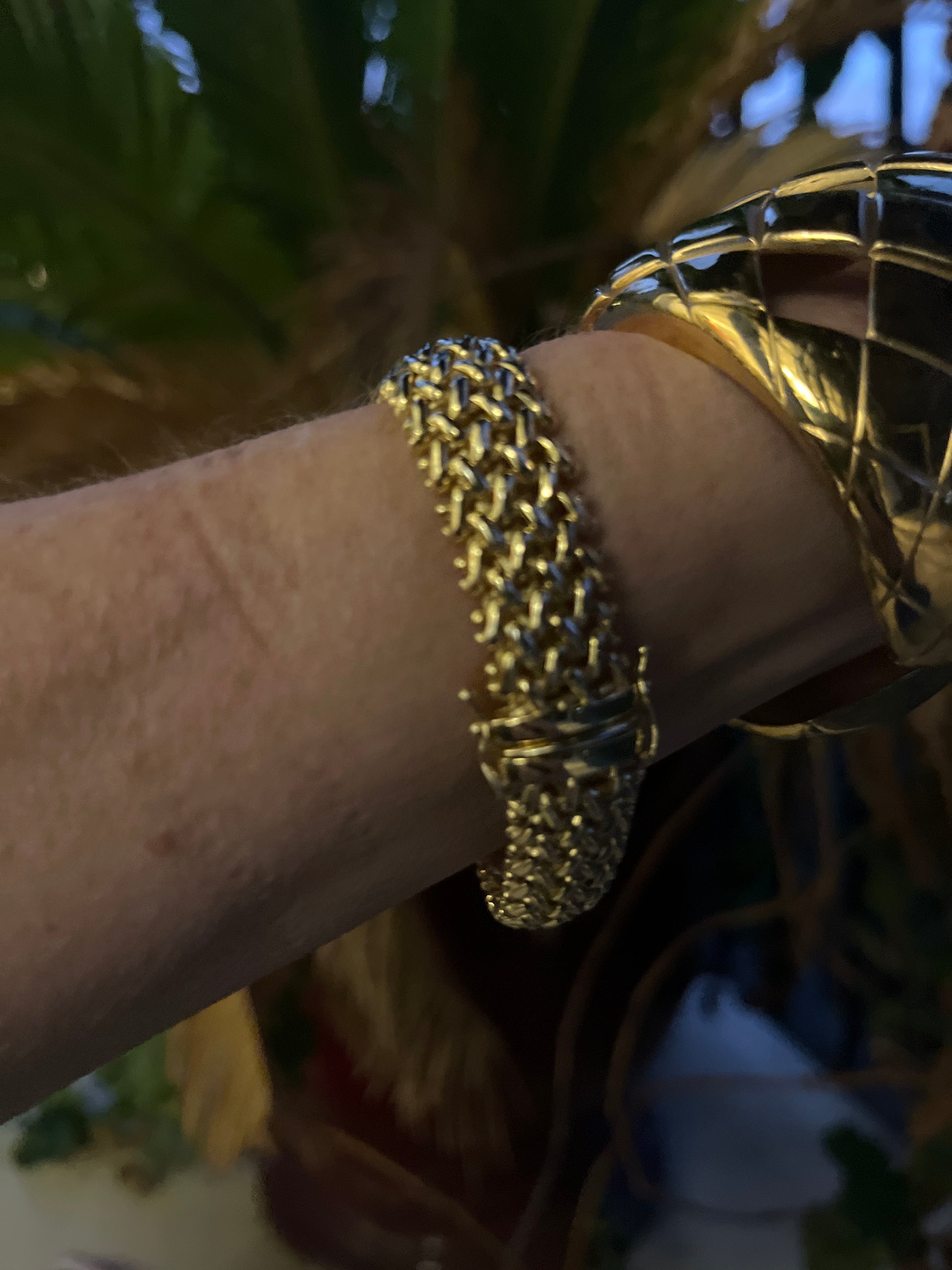 Italian gold slinky woven bracelet