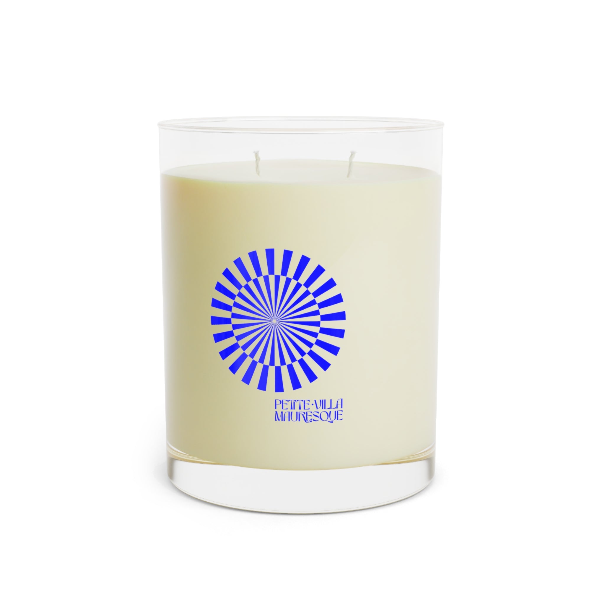 Aromatic Glass Candle — Blue Spiral Logo 11oz Scented Candle