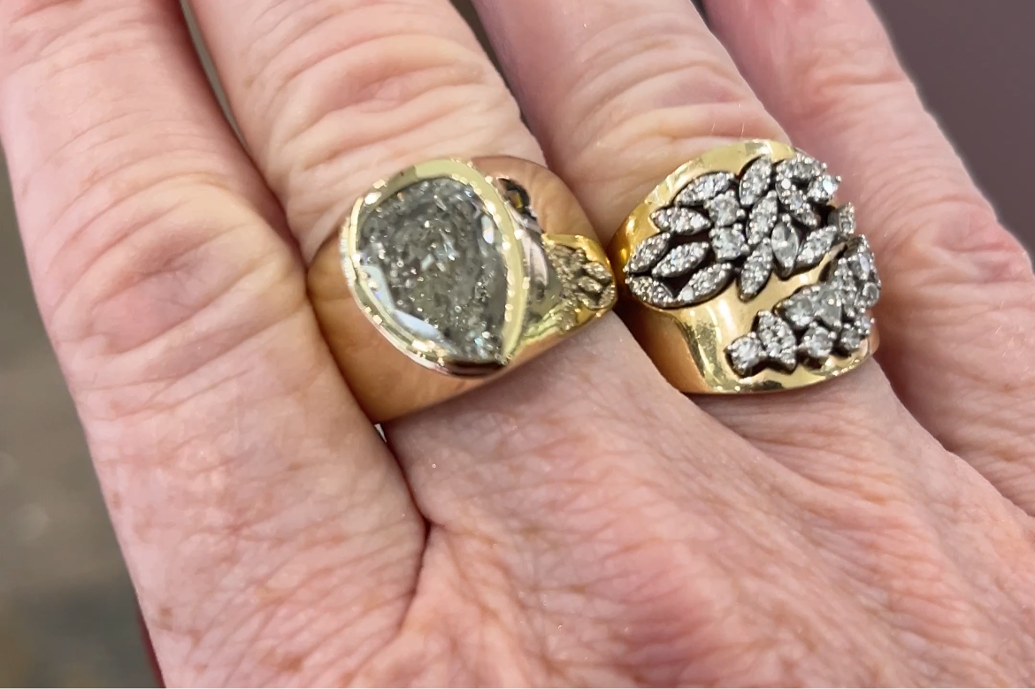 Salt and Pepper Diamond Ring