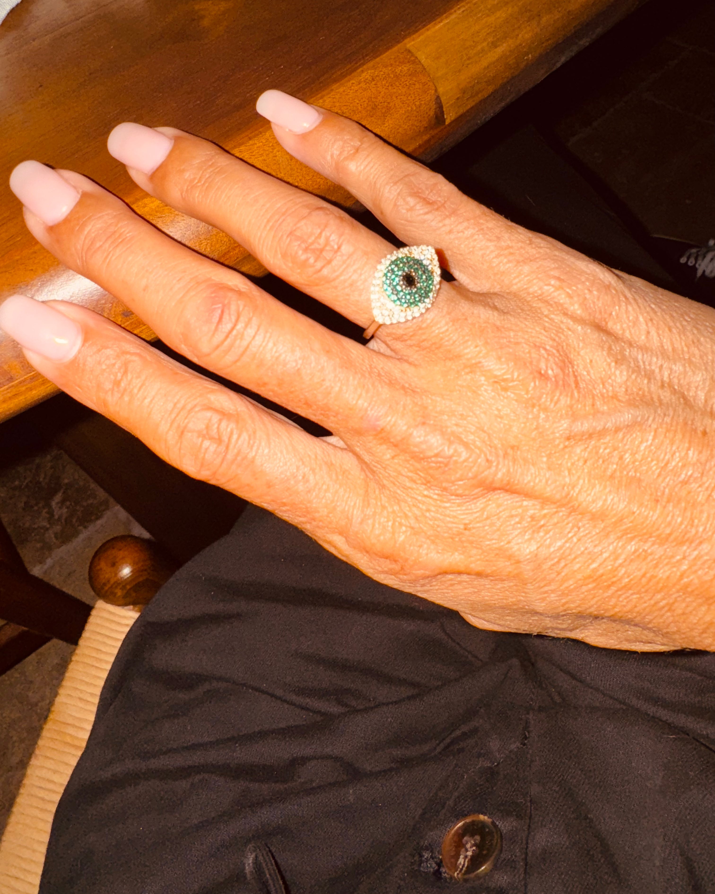 Green Eye Evil Eye Ring
