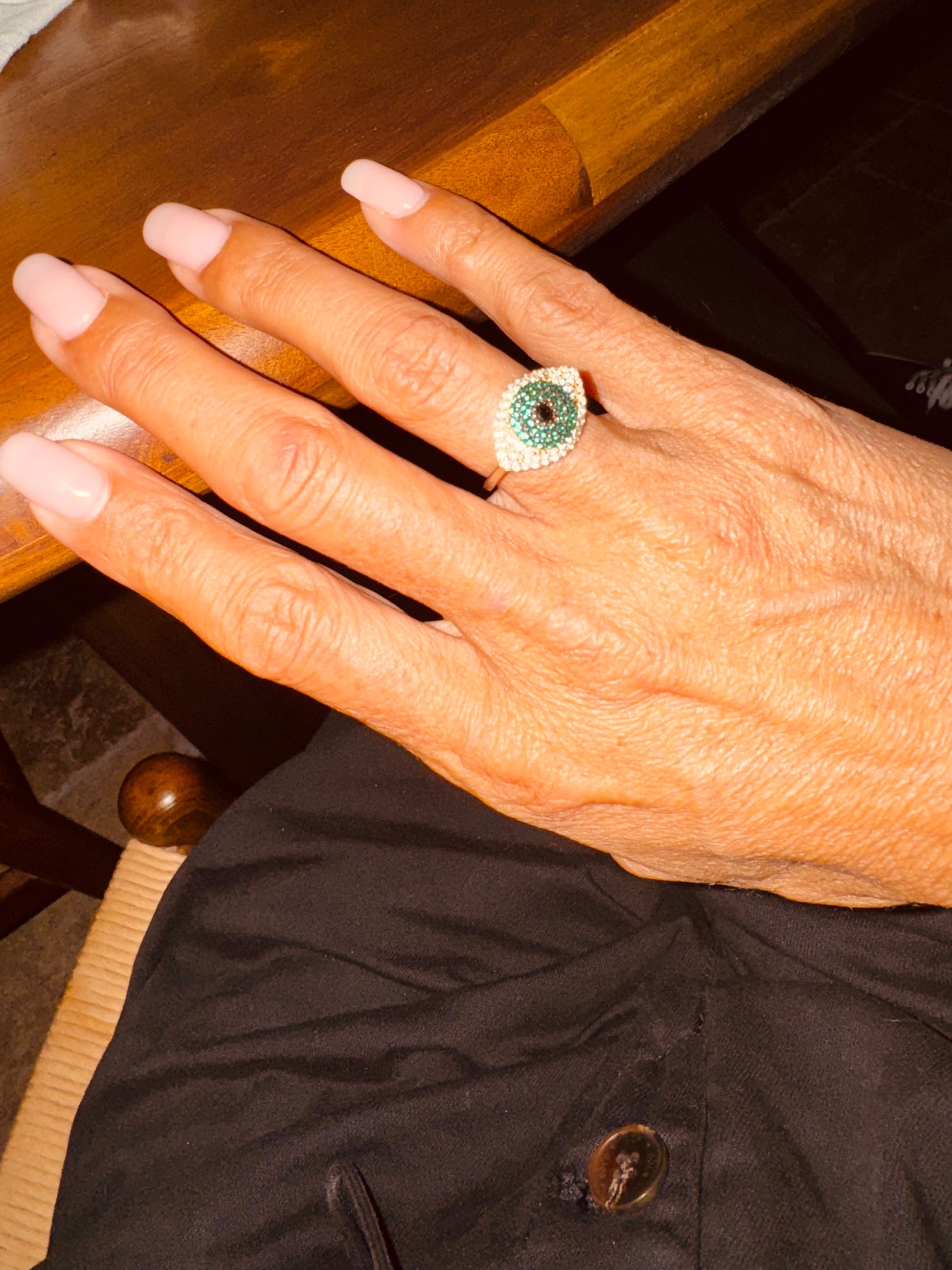 Green Eye Evil Eye Ring
