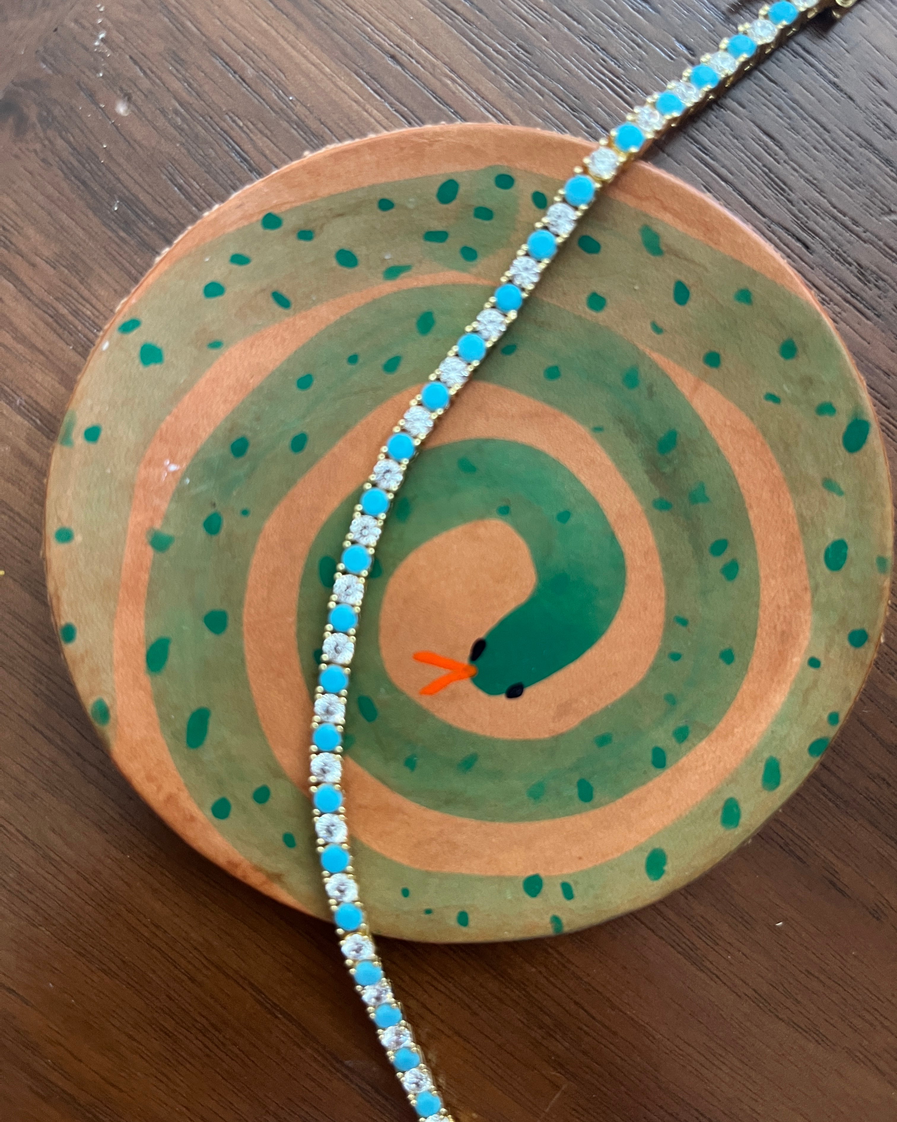 Shimmy Bracelet in Turquoise & Diamontes