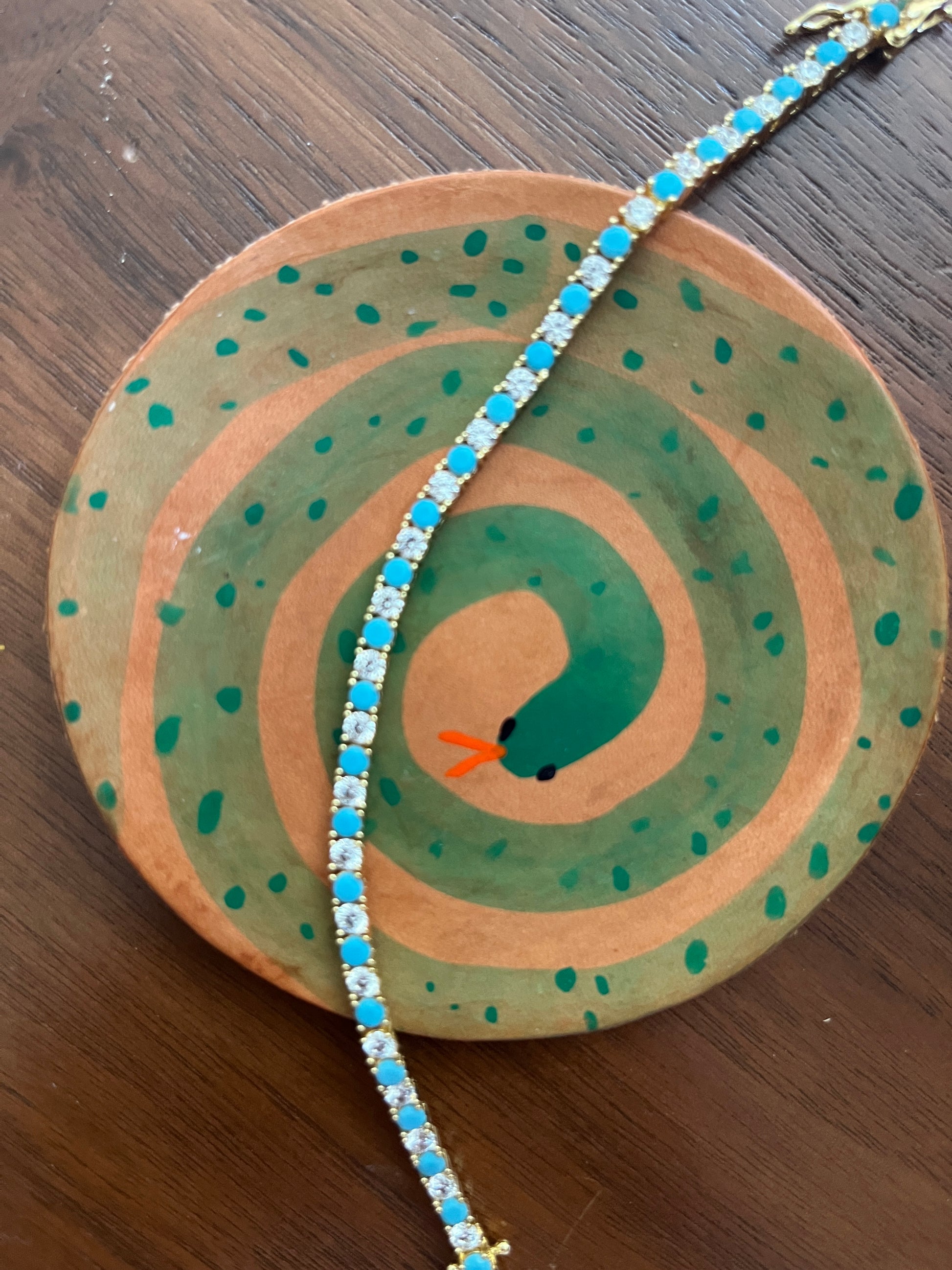 Shimmy Bracelet in Turquoise & Diamontes