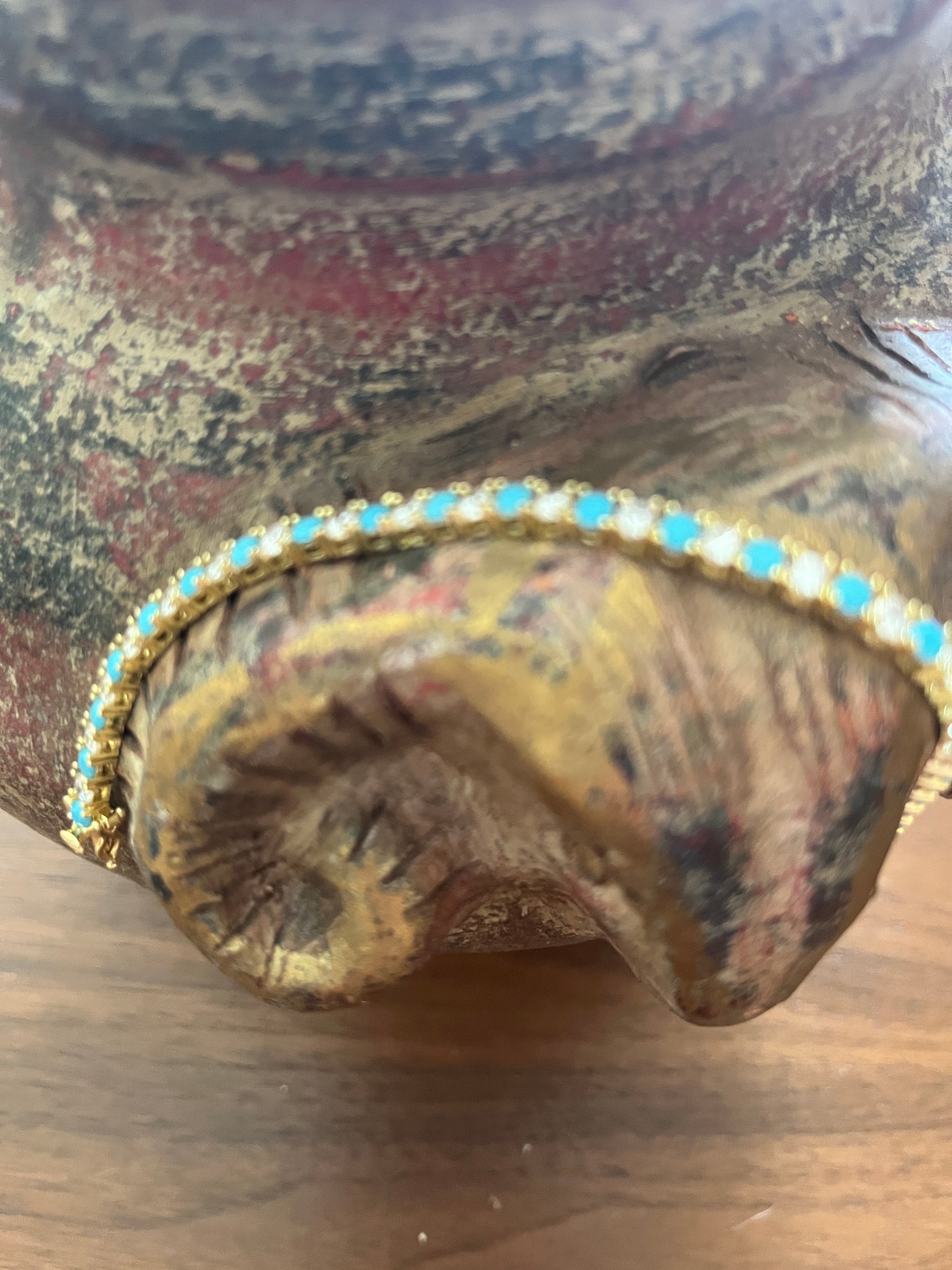 Shimmy Bracelet in Turquoise & Diamontes