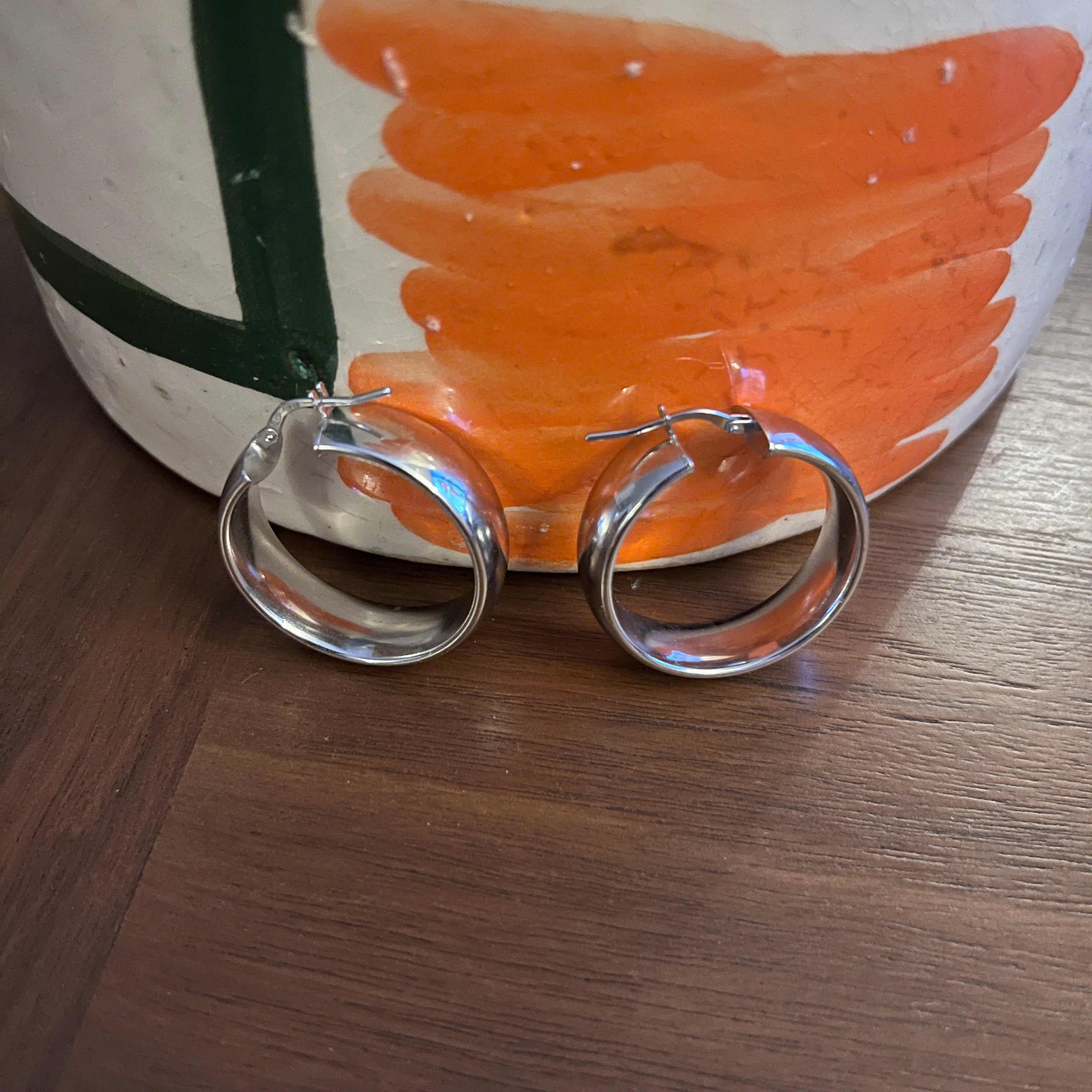 Nonna Hoops in Sterling Silver