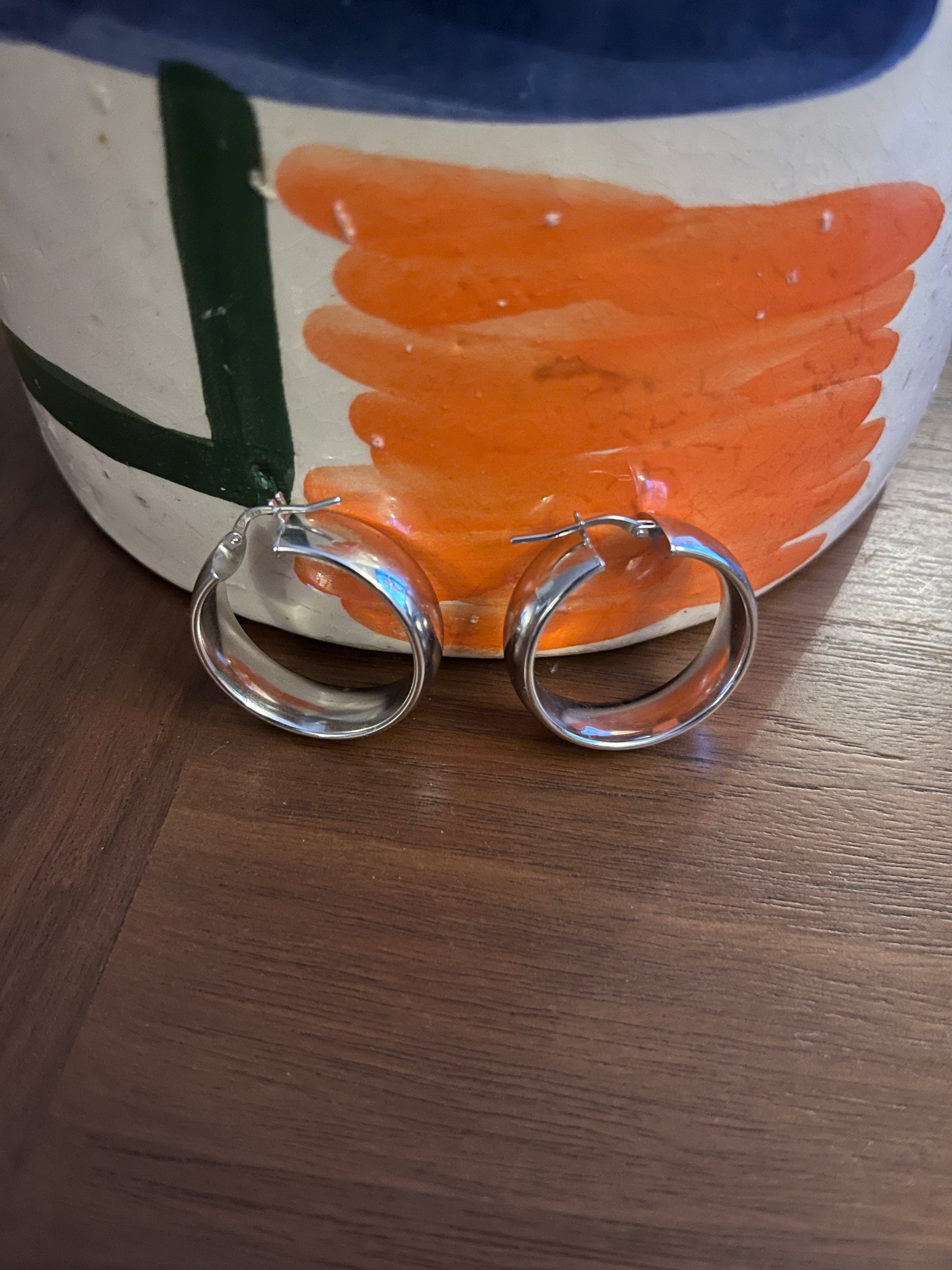 Nonna Hoops in Sterling Silver