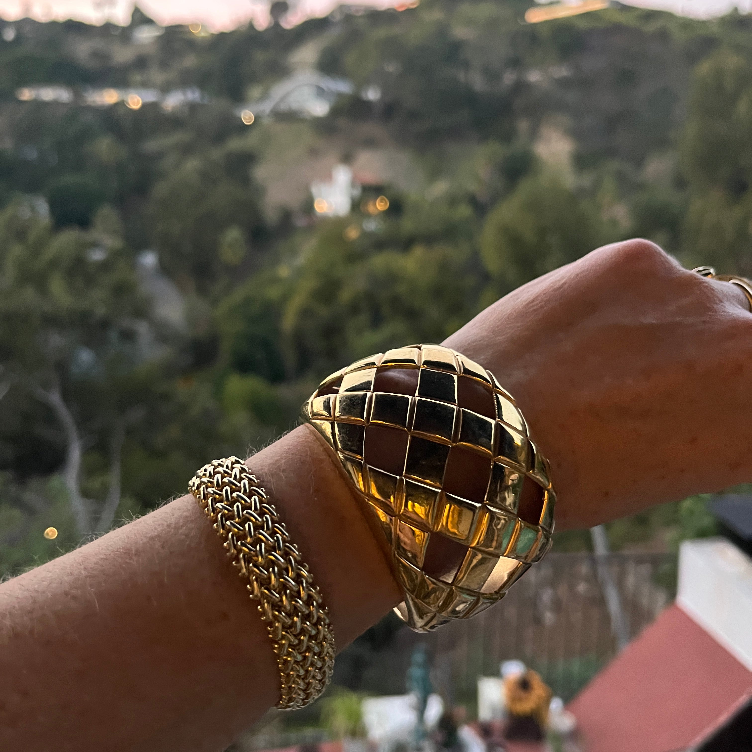 Italian gold slinky woven bracelet