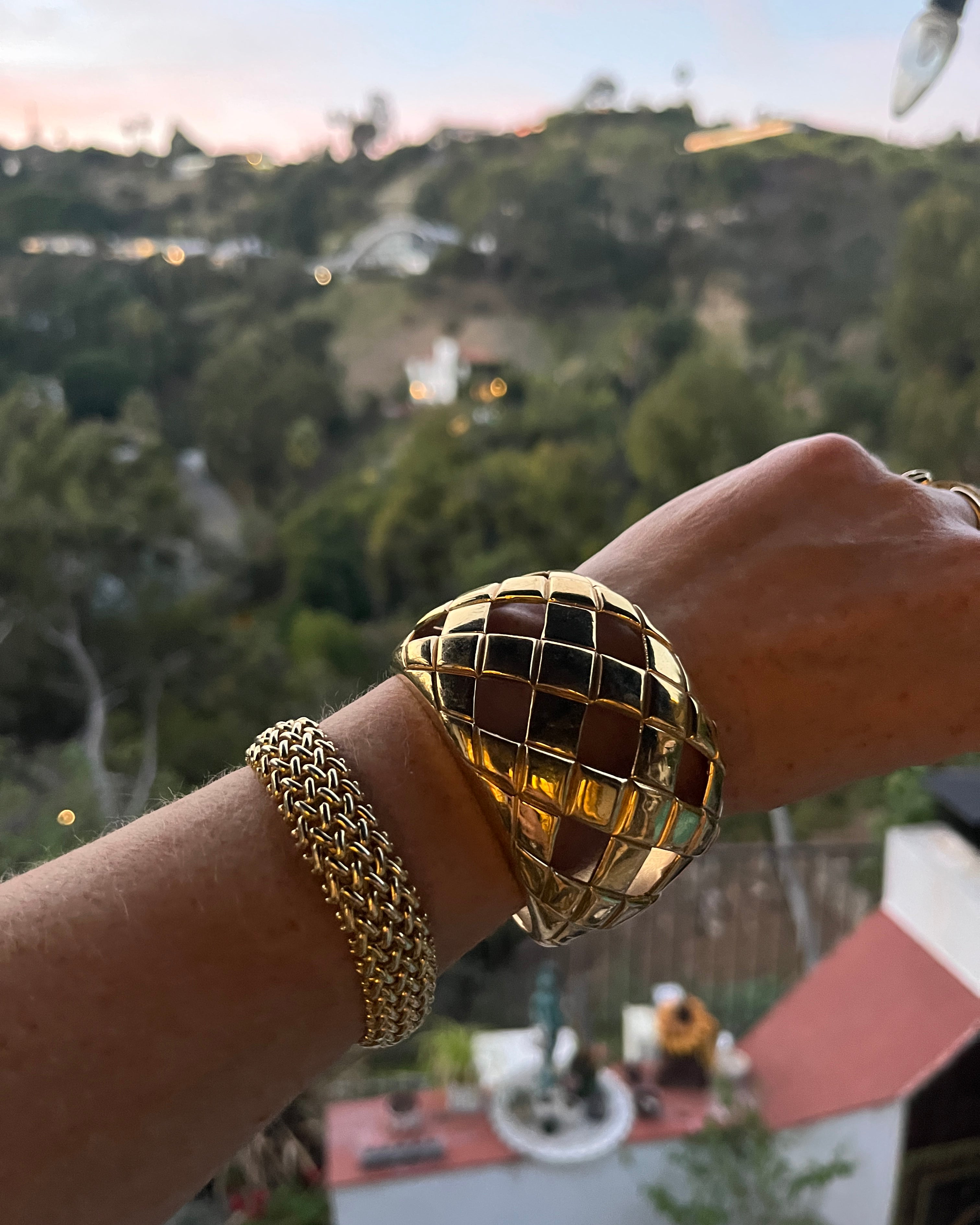 Italian gold slinky woven bracelet