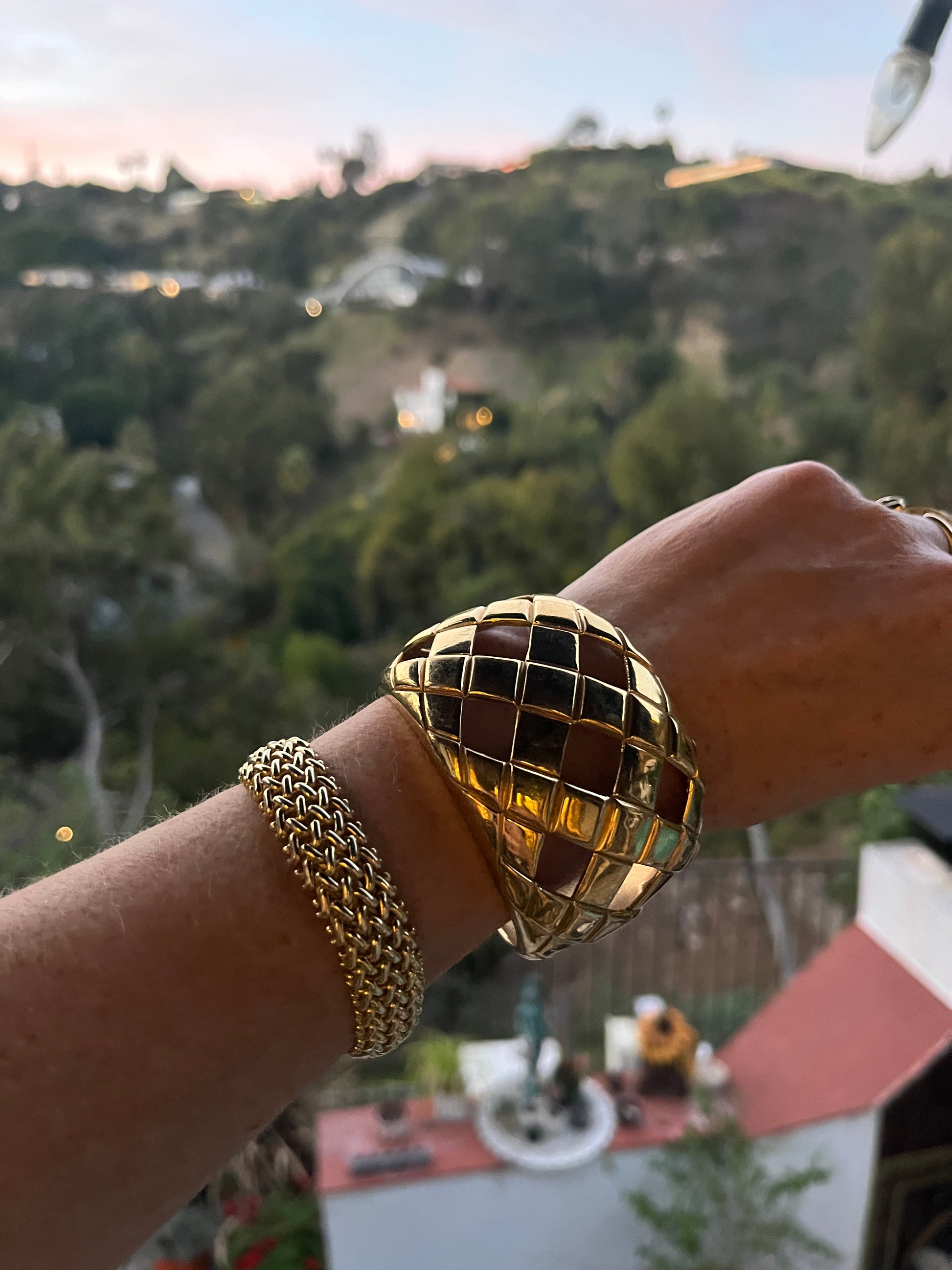 Italian gold slinky woven bracelet