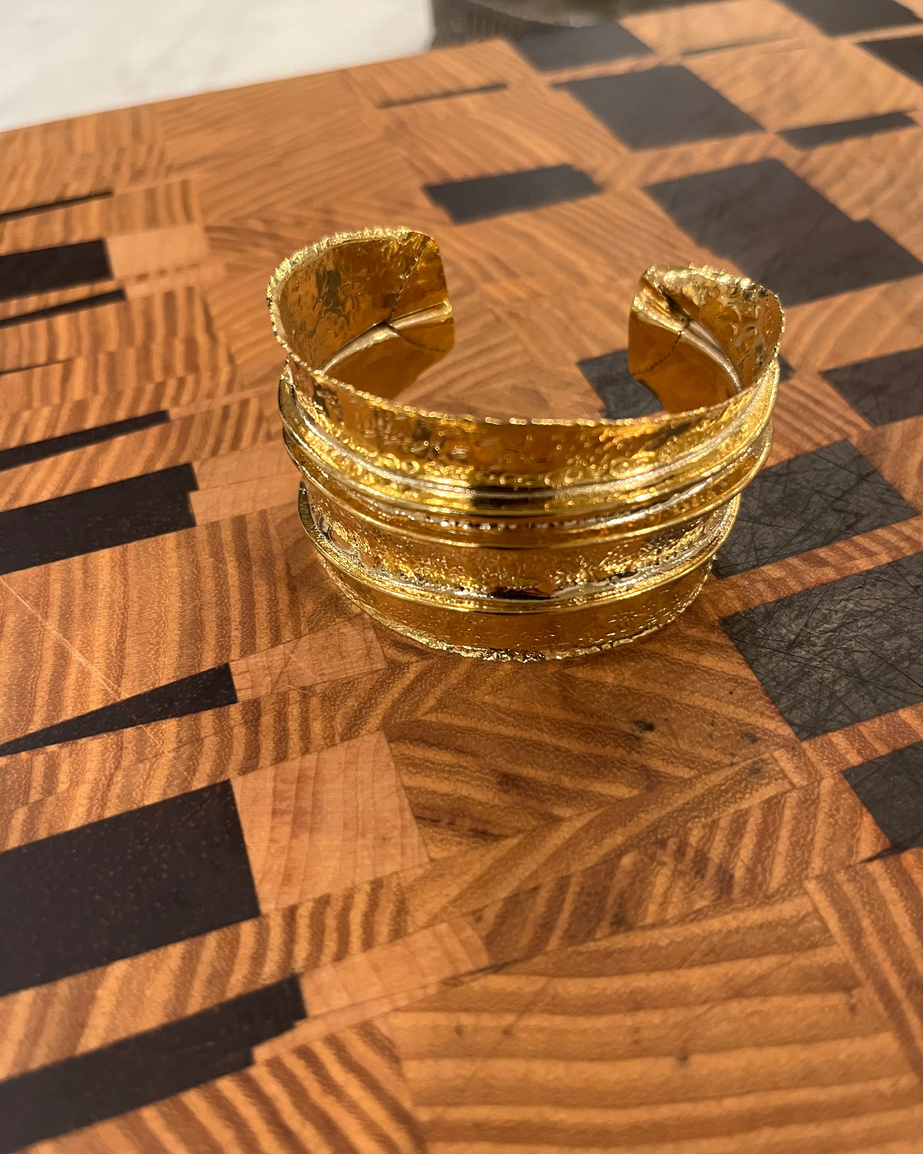 Gold textured cuff