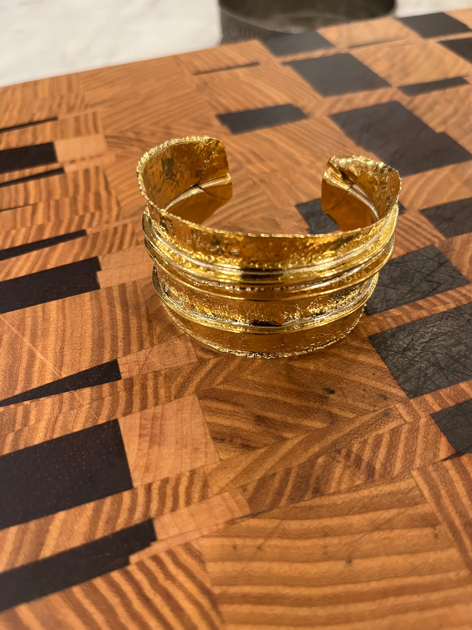 Gold textured cuff