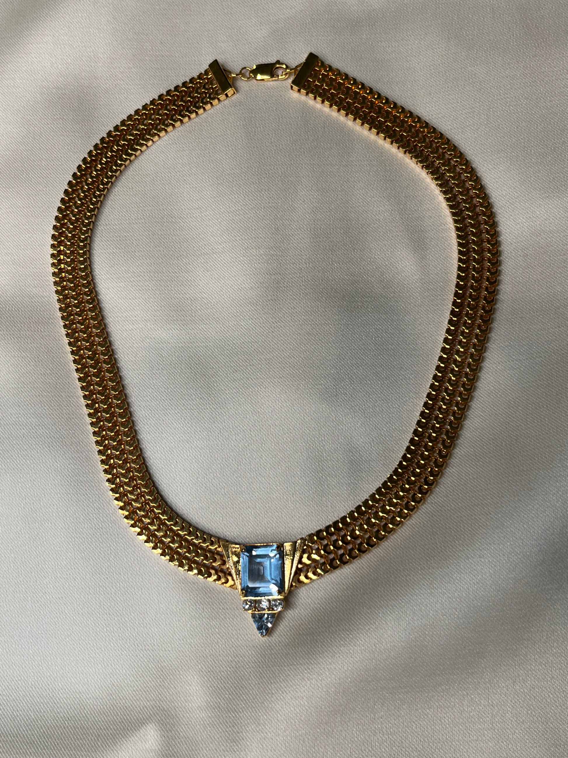 Princess Blue Topaz Necklace