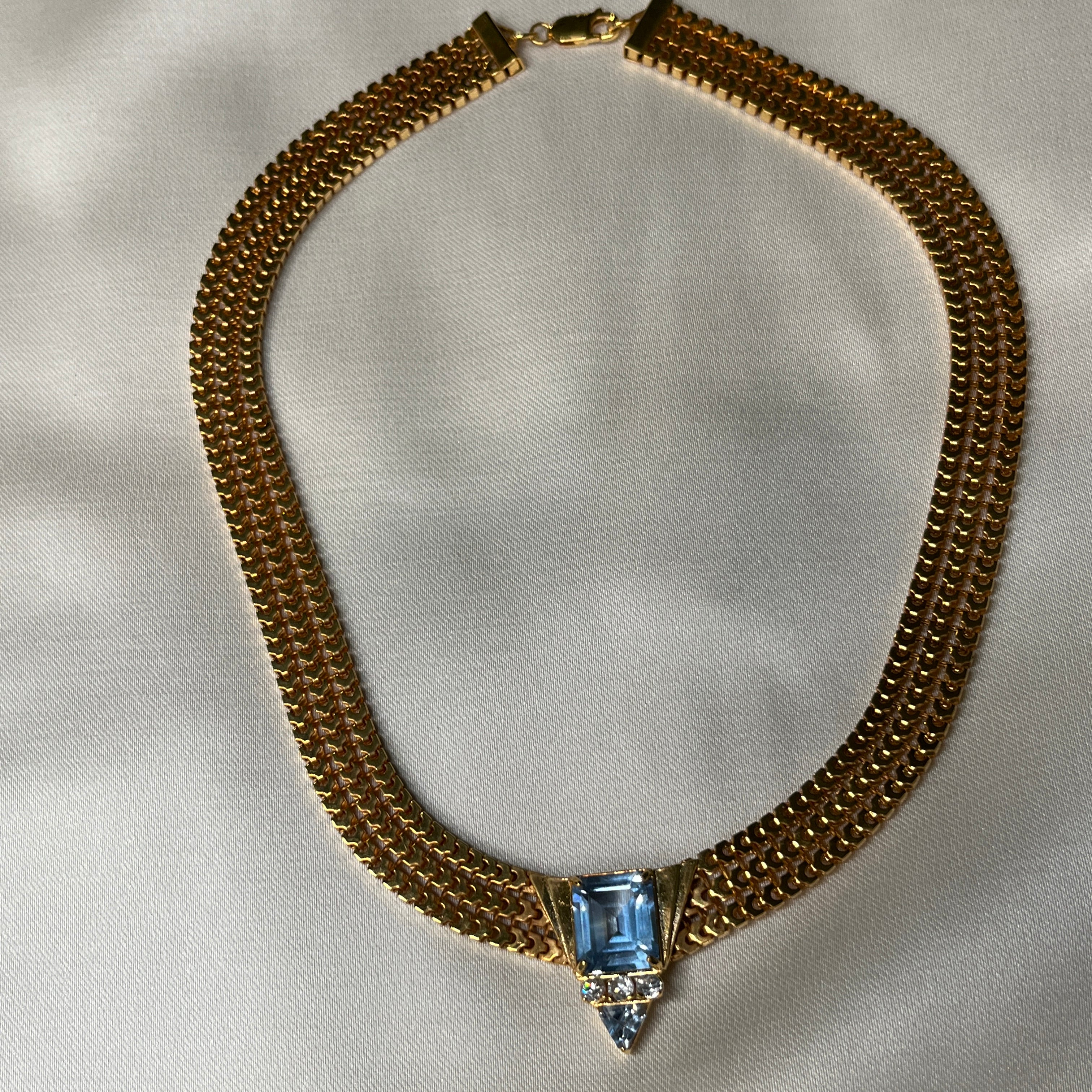 Princess Blue Topaz Necklace