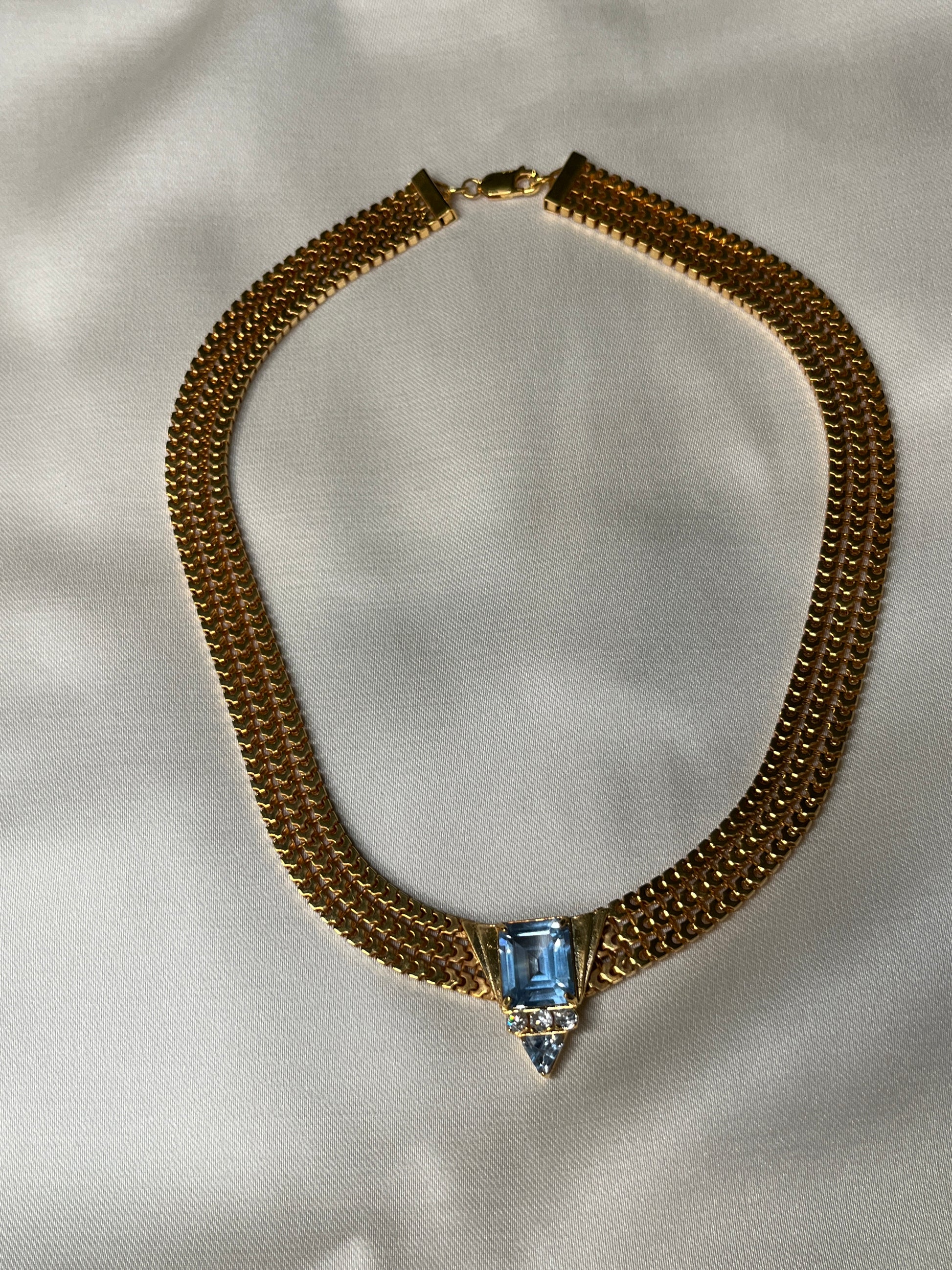 Princess Blue Topaz Necklace