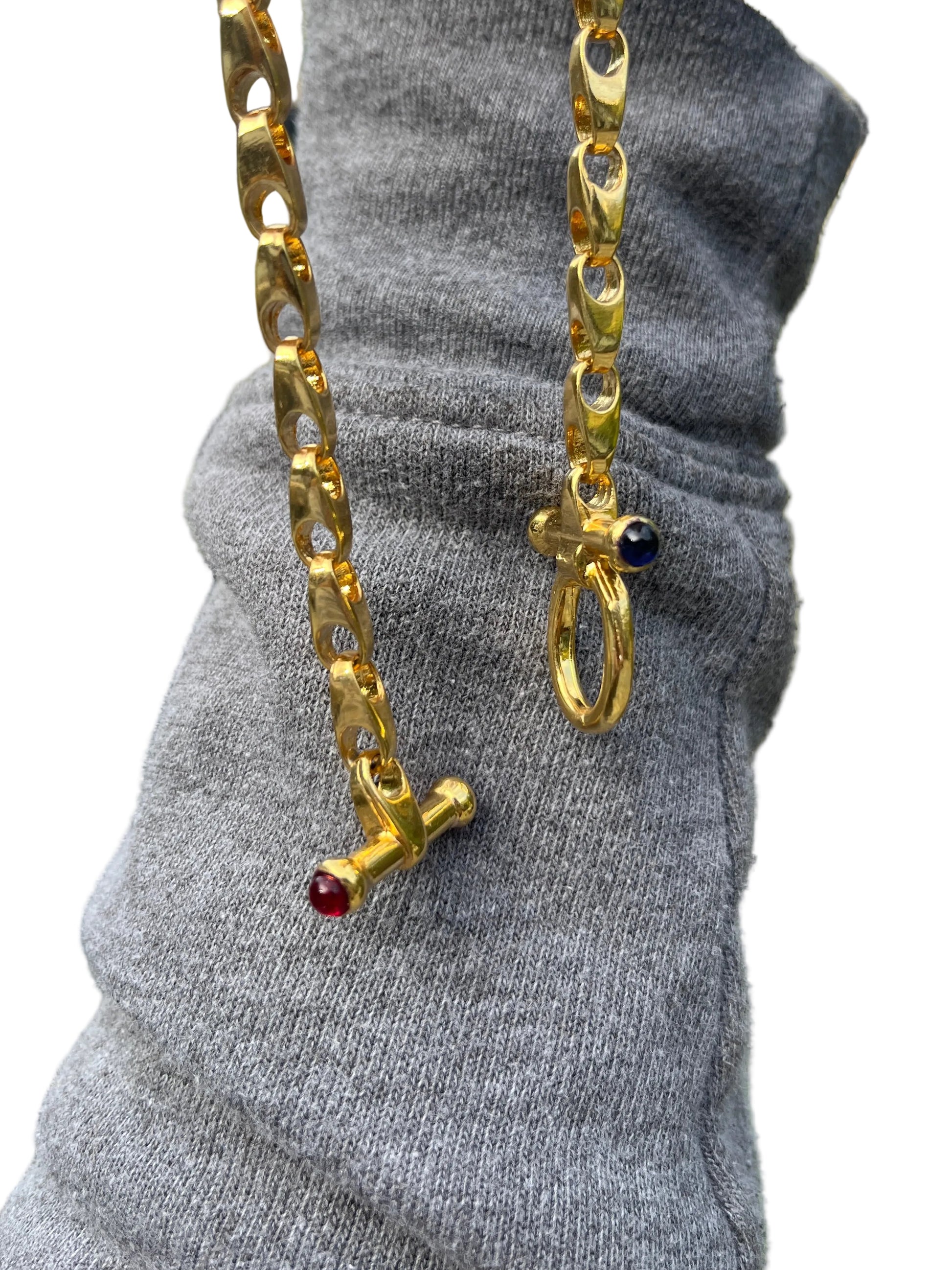Gold & Sapphire & Cherry Red 1970’s chain
