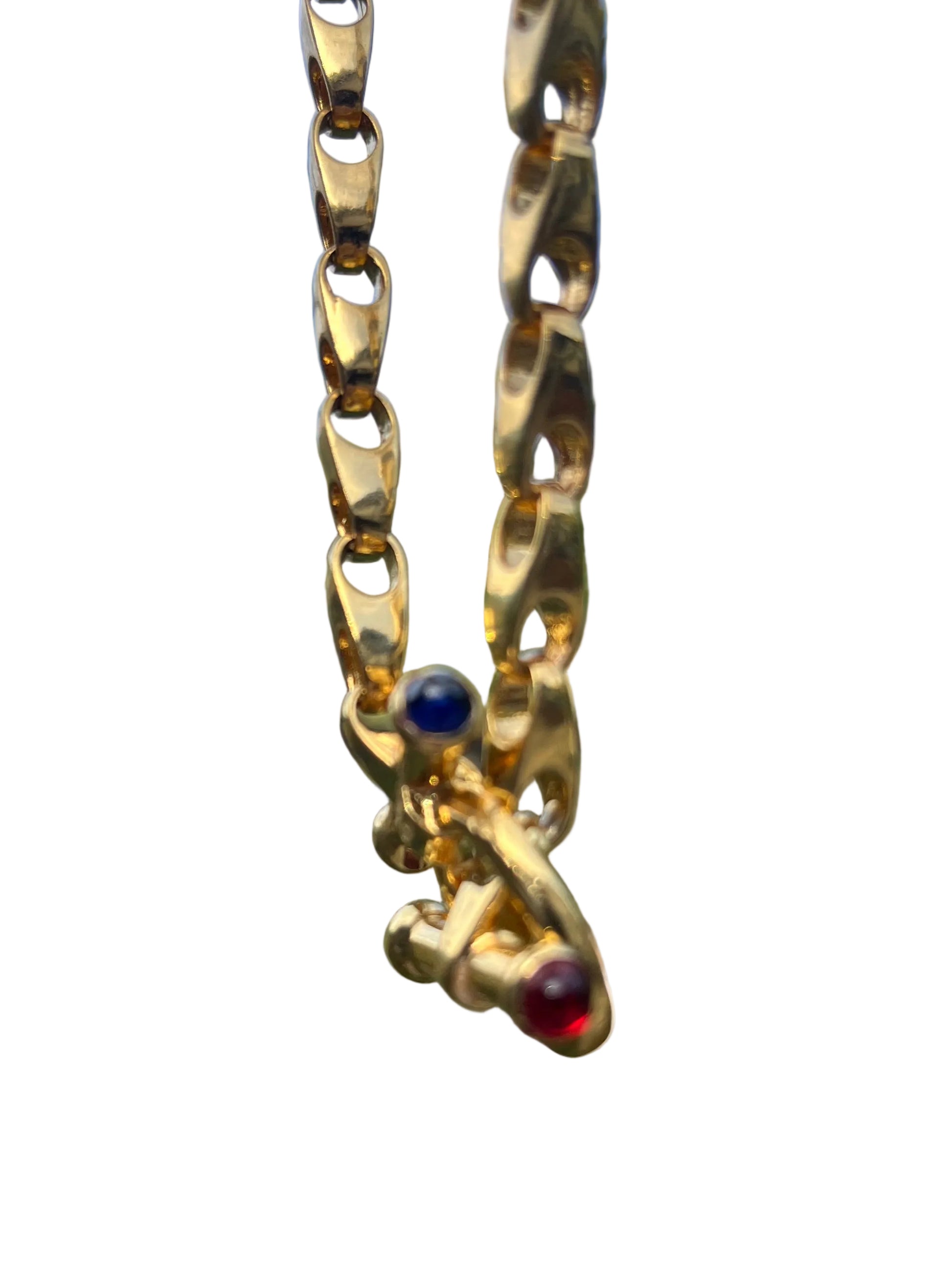 Gold & Sapphire & Cherry Red 1970’s chain