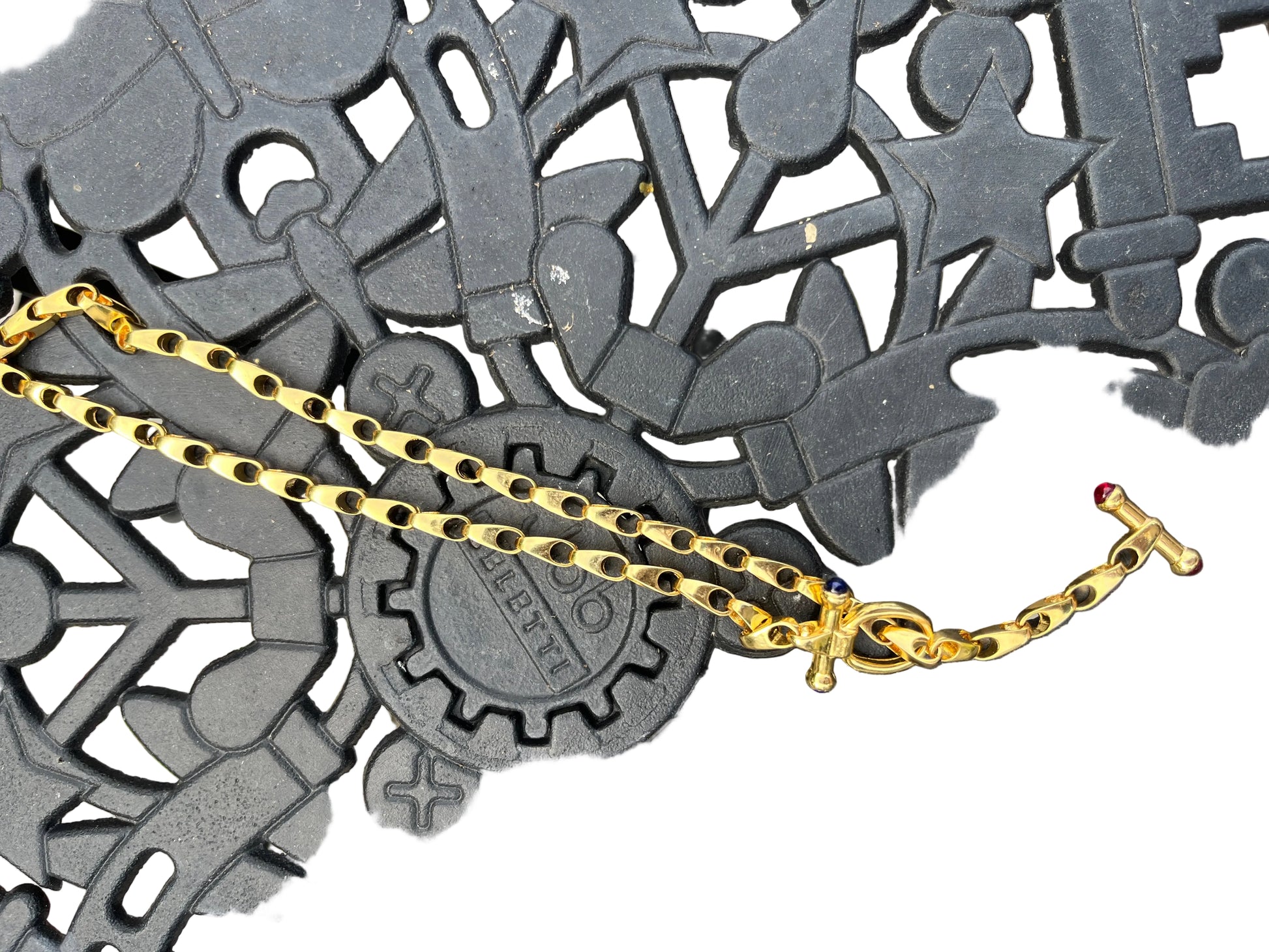 Gold & Sapphire & Cherry Red 1970’s chain