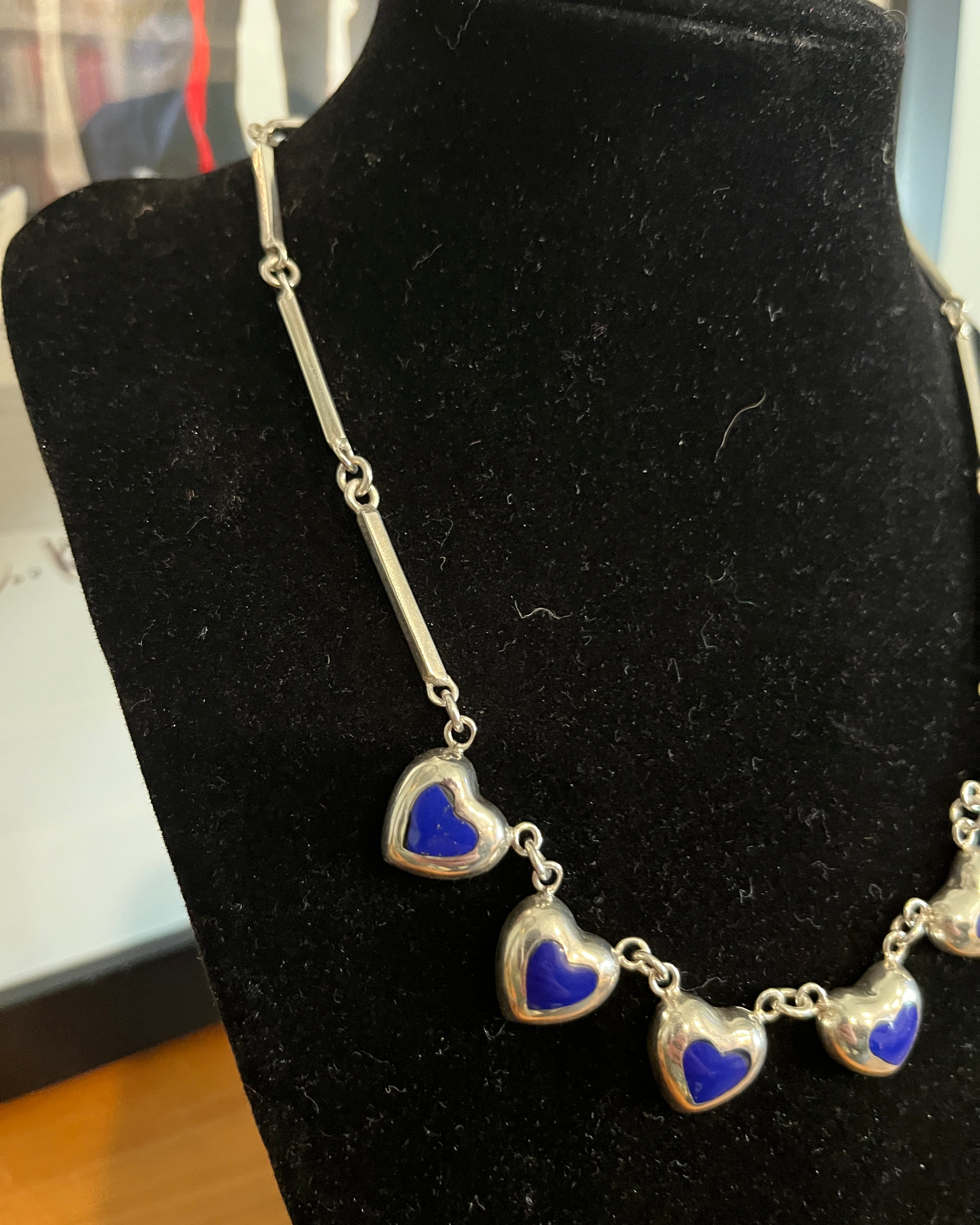 Lapis Lazuli Hearts Necklace