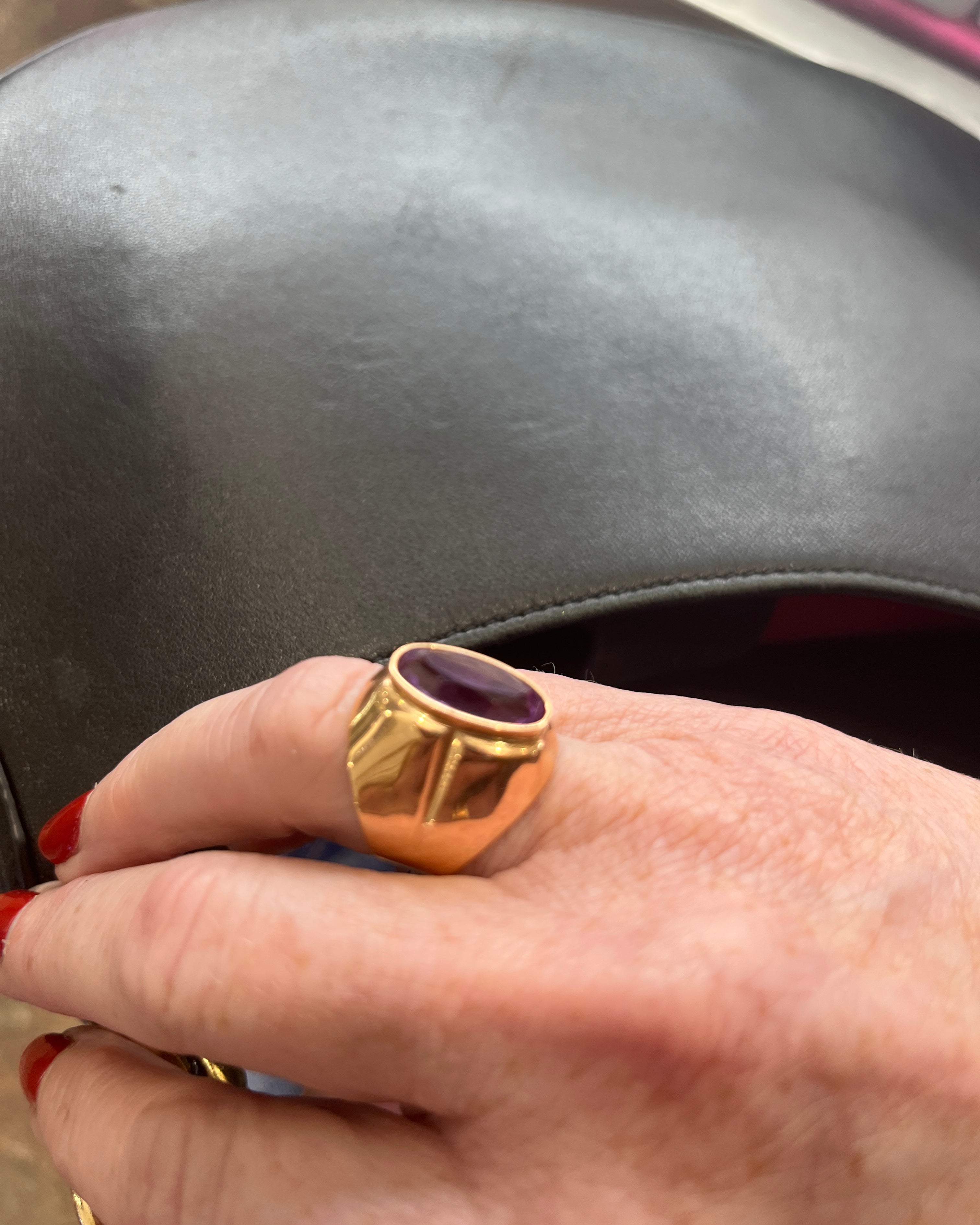 Rose gold and amethyst ring