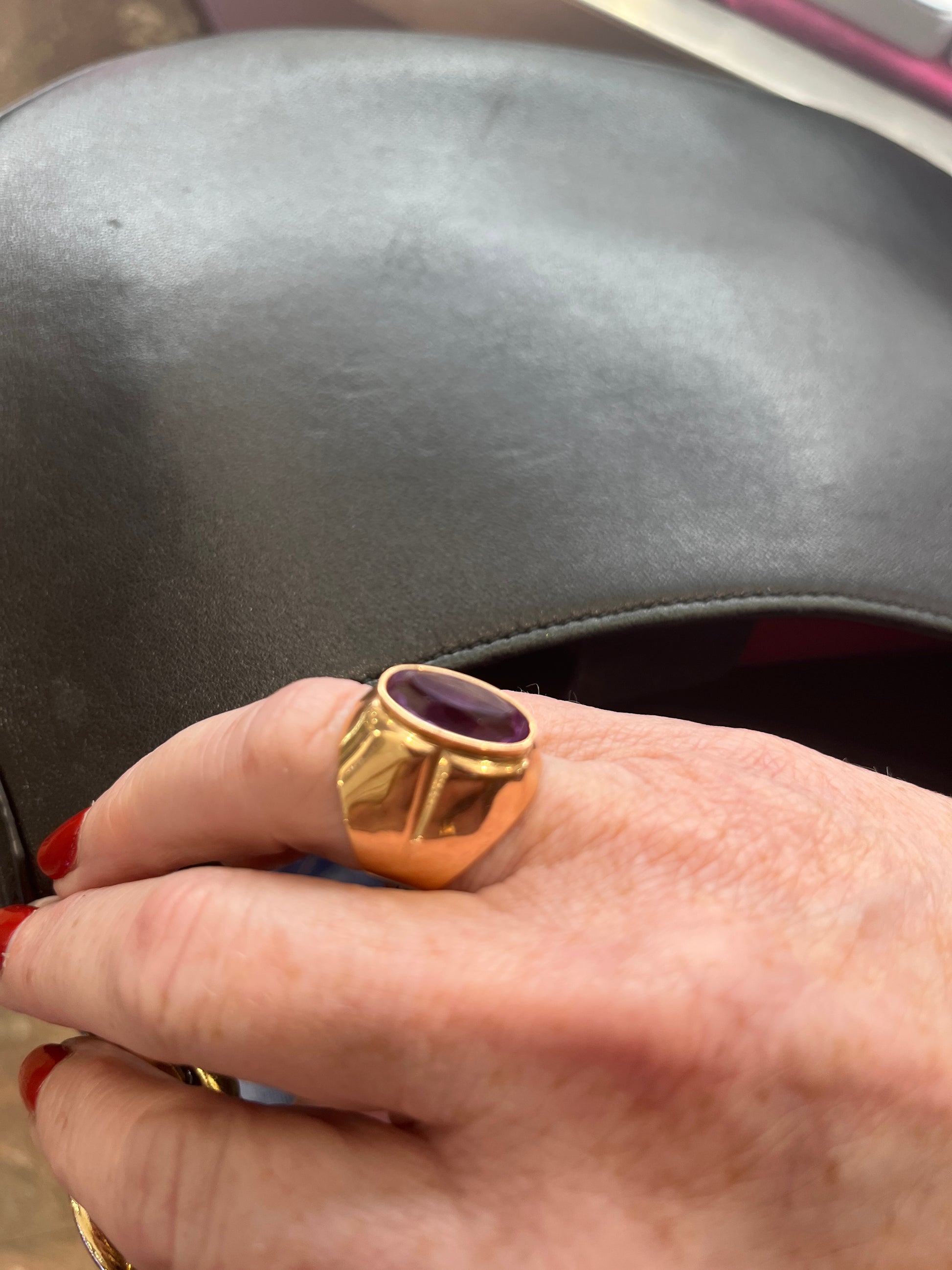 Rose gold and amethyst ring