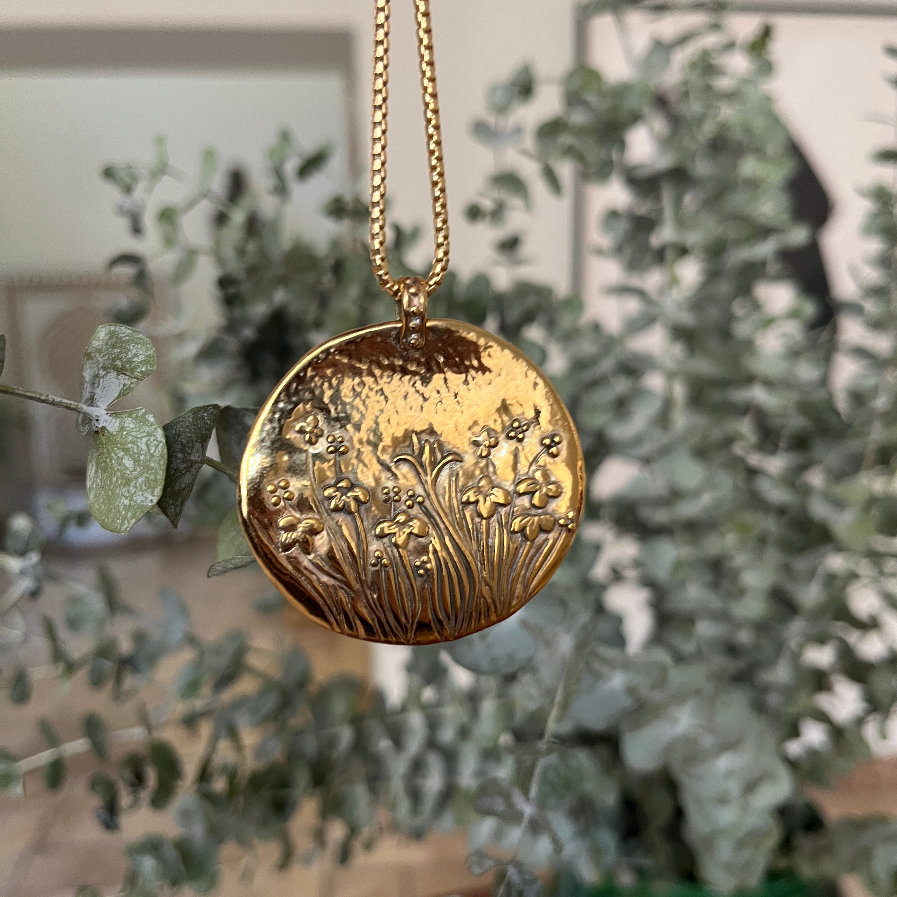 Gold Floral Pendant