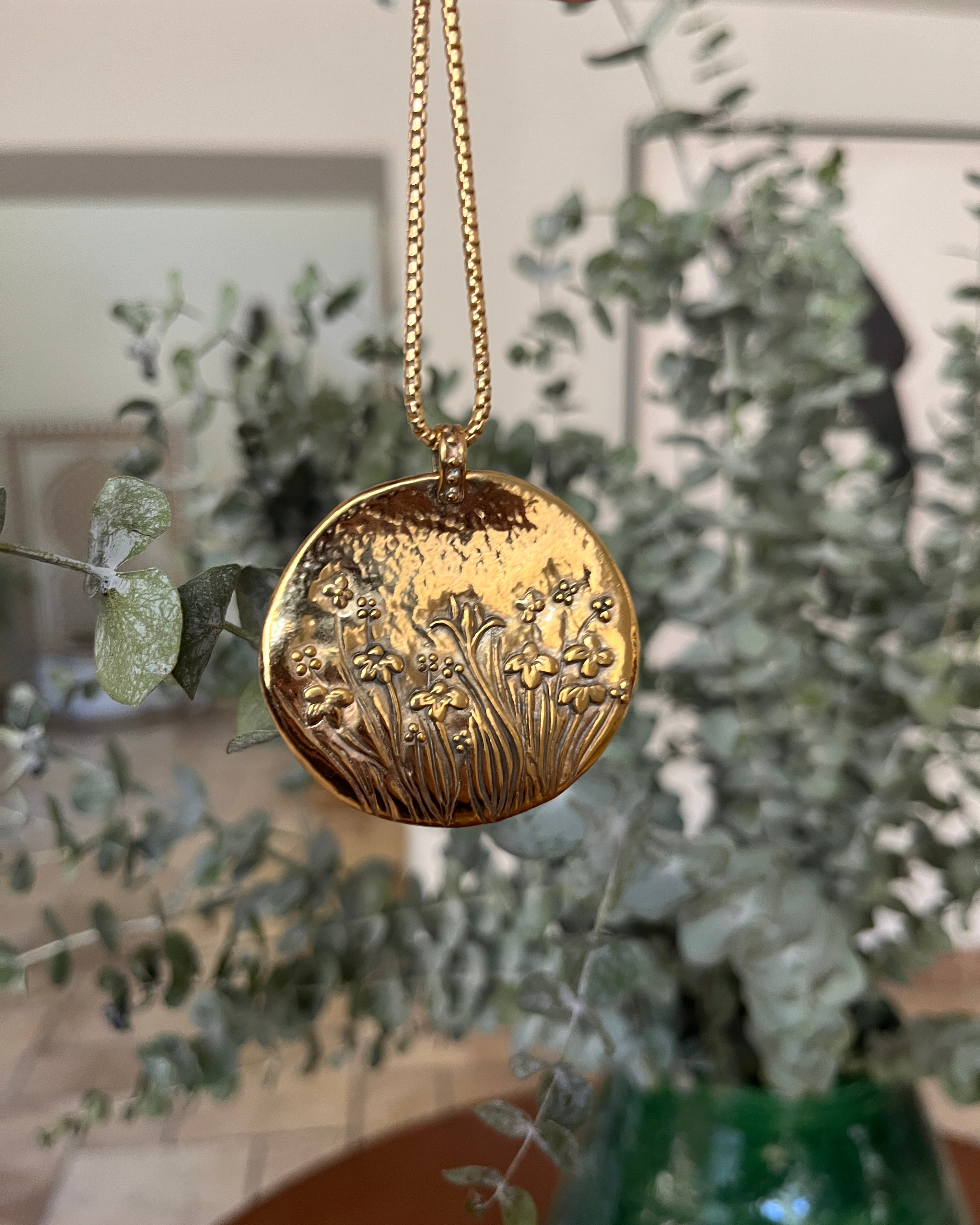 Gold Floral Pendant