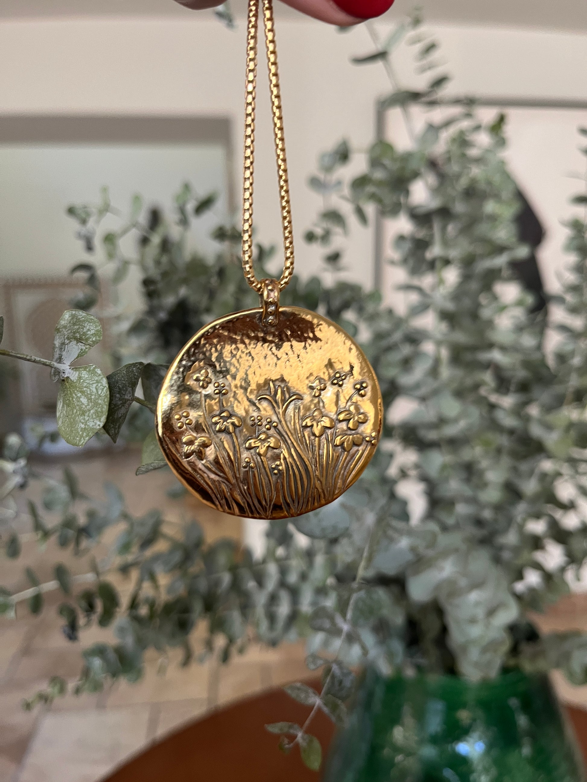 Gold Floral Pendant