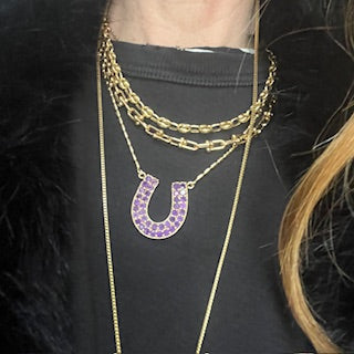 Amethyst Horseshoe Necklace