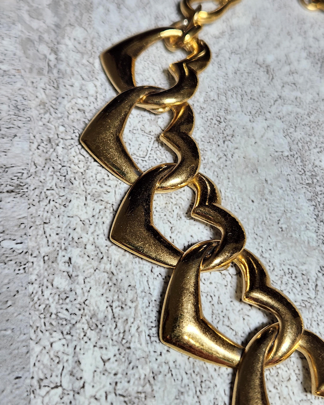 Heart Link Necklace Silver