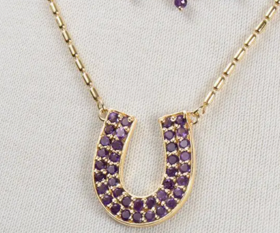 Amethyst Horseshoe Necklace