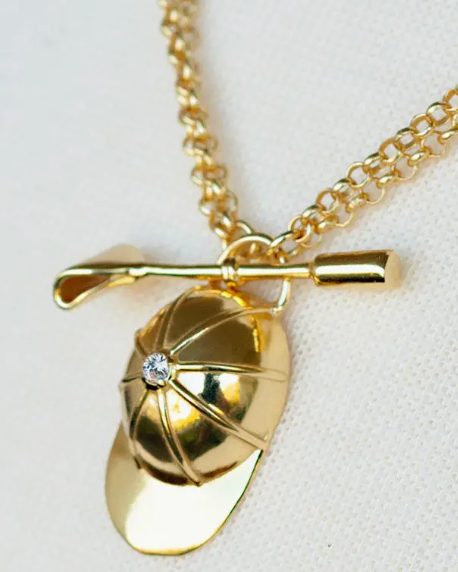 Helmet and crop necklace