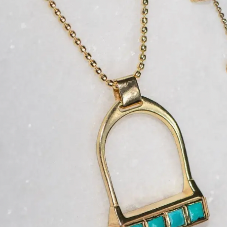 Stirrup and Turquoise Necklace
