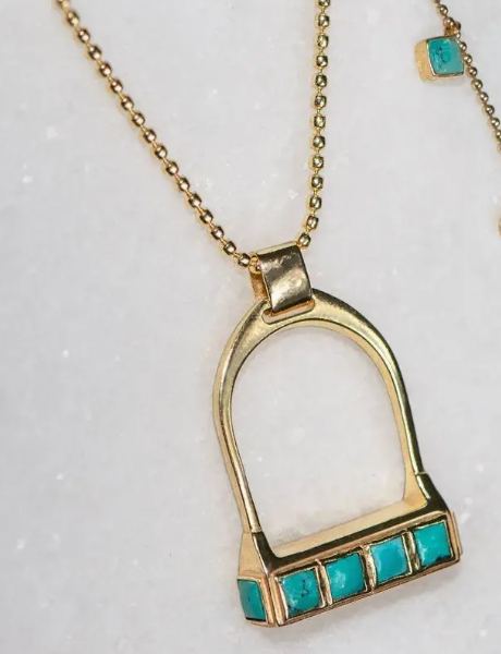 Stirrup and Turquoise Necklace