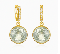 Green Amethyst Huggies