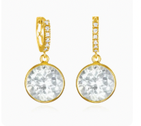 Green Amethyst Huggies
