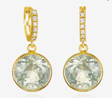 Green Amethyst Huggies