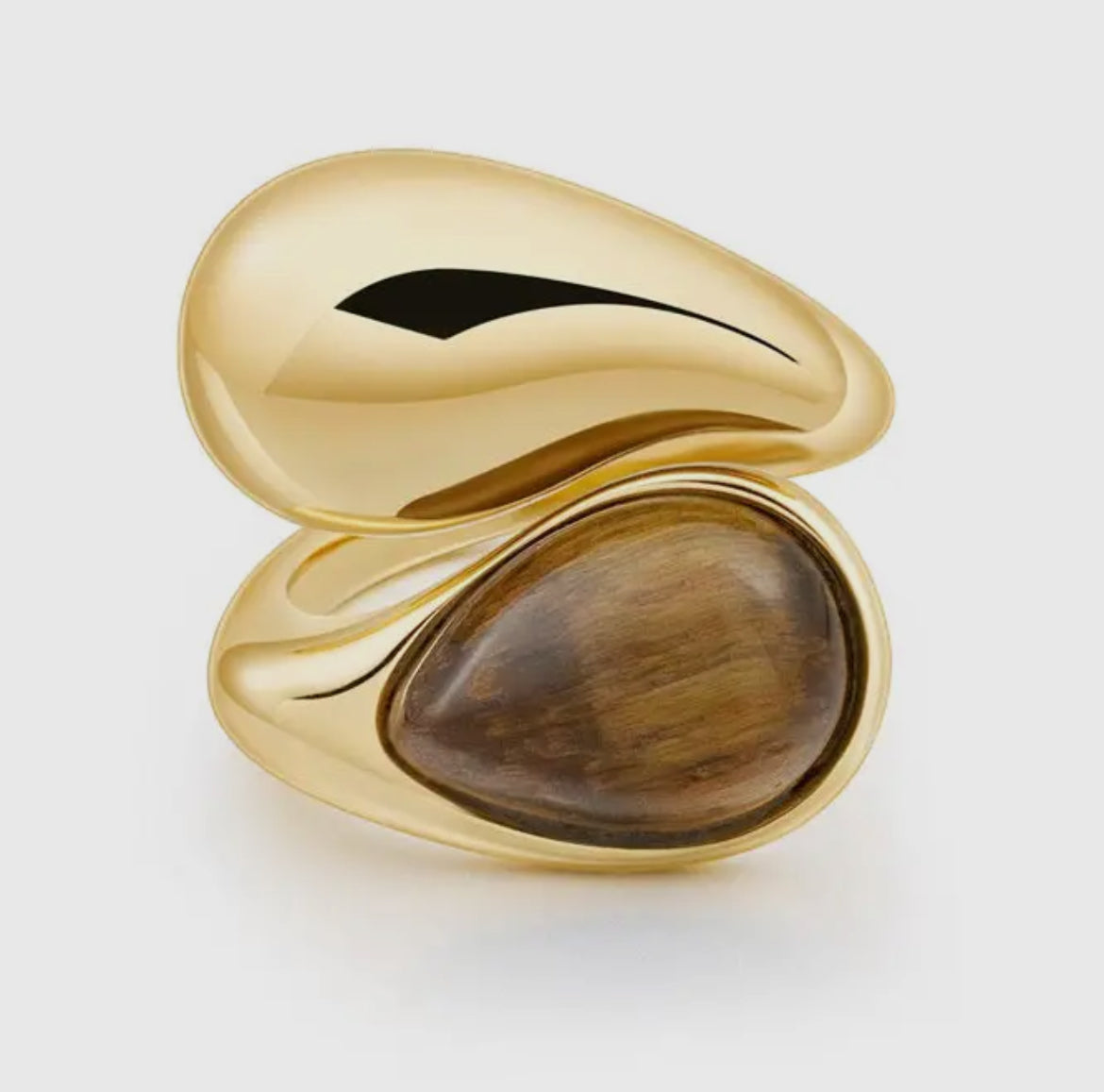 Tiger Eye & Gold Stacked Ring